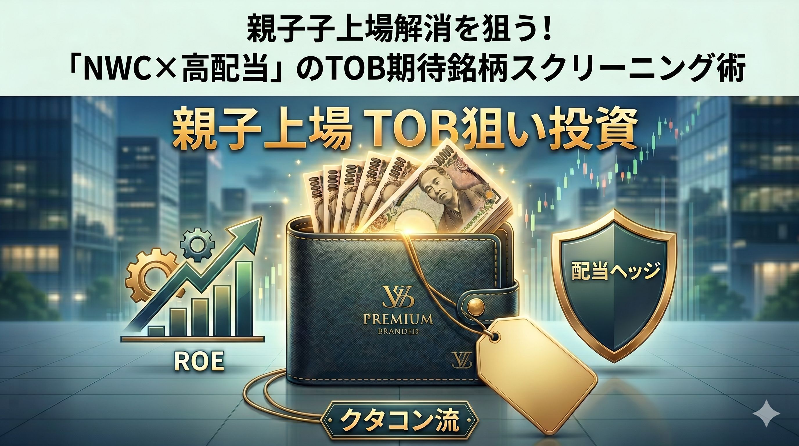 【株価2倍の実績あり】親子上場解消を狙う！「NWC×高配当」のTOB期待銘柄スクリーニング術
